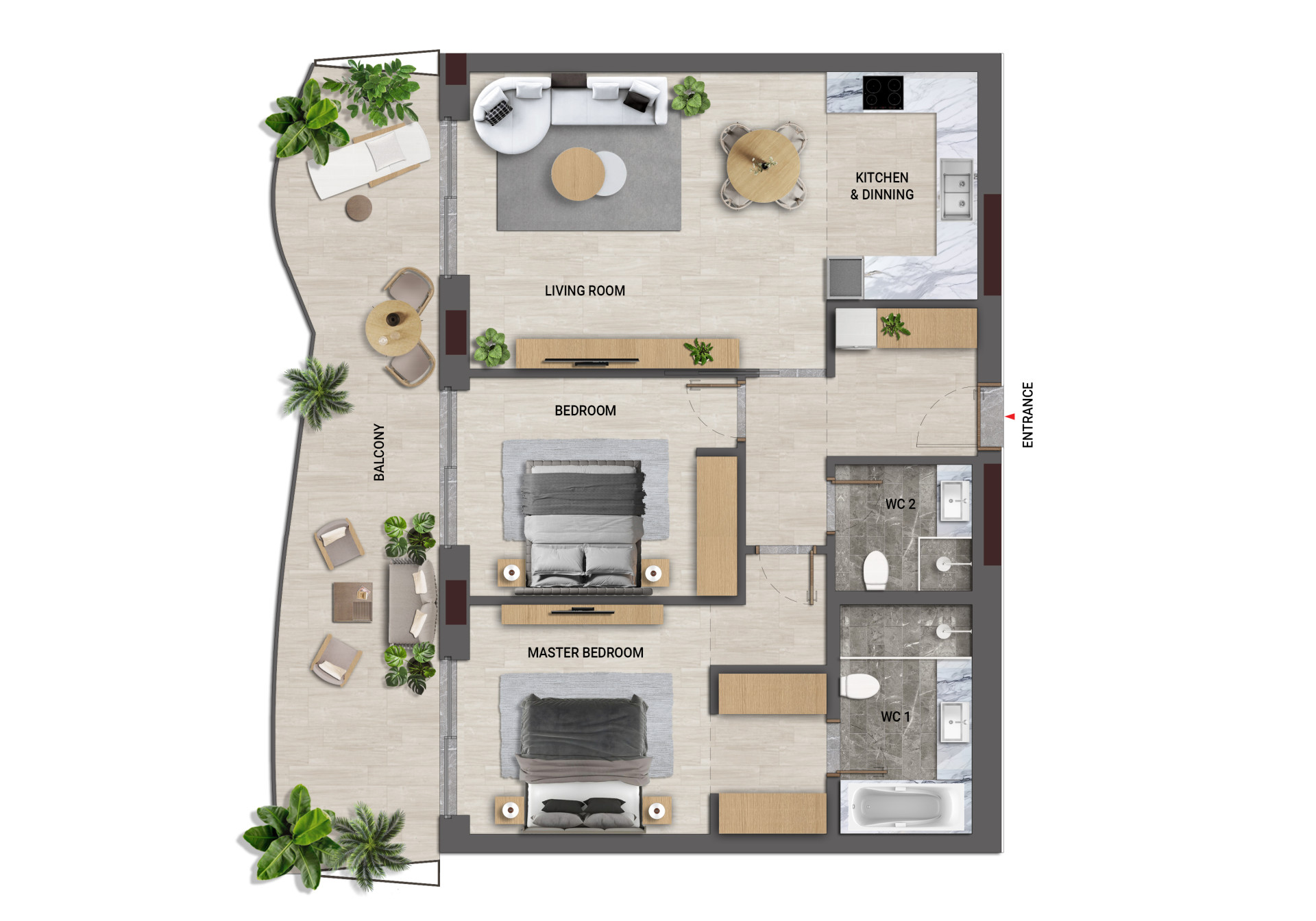 Piso de 2 Dormitorios y 2 Baños en venta en Cádiz